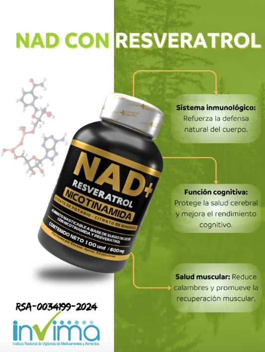NAD + RESVERATROL 100% ORIGINAL CON INVIMA