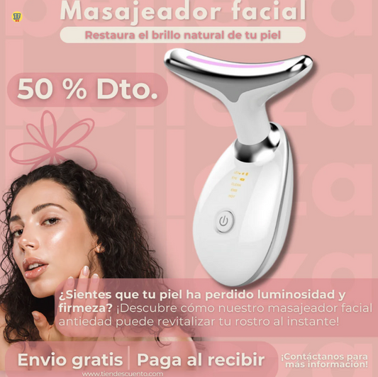 Masajeador Facial Rejuvenecedor Luz Led - Alta Calidad