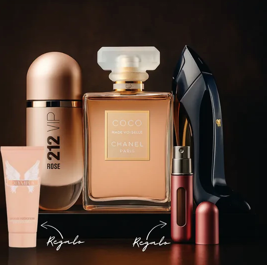Kit 3 perfumes Good Girl, 212 Vip Rosé, Mademoiselle Chanel 100ML