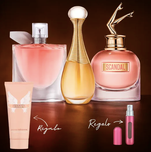 Kit 3 Perfumes Jadore, Scandal, La Vie Est Belle 100ml